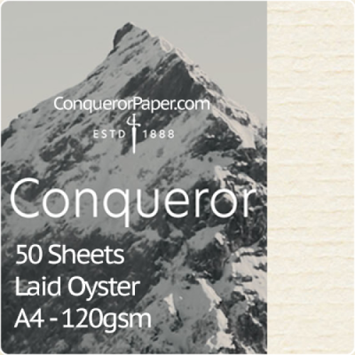 SMALL PACK - TINT:Oyster, FINISH:Laid, PAPER:120gsm, SIZE:A4-210x297mm, QTY:50Sheets, WATERMARK:No